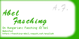 abel fasching business card